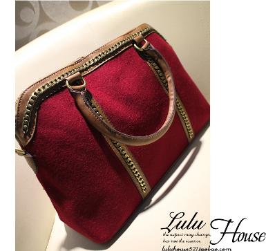 กระเป๋าLuluhouse รุ่นL95L-02red กระเป๋าแฟชั่นเกาหลี รุ่นนี้ดูดีมากค่ะ เป็นหนังพิเศษหนังกลับ (Nezi) 